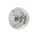 Gründerzeit Klingel Nickel hochglanz | Klingelplatte mit Klingelknopf| Antik Klingel N9266 Aufputz