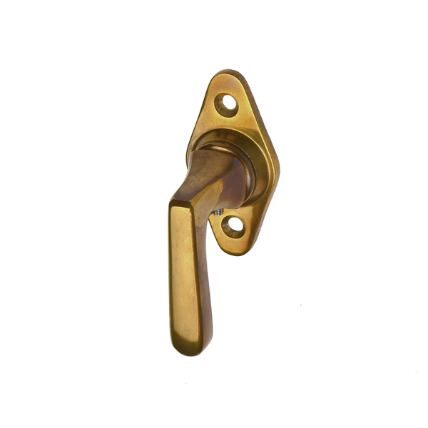 Klassischer Fenstergriff, Halbolive Messing patiniert - Modell "Seefeld P - S"