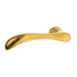 Türdrücker poliert aus Messing gold ergonomische Form