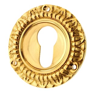 Zylinderrosette aus Messing Gründerzeit außergewöhnliche Form gold