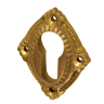 Zylinderrosette aus Messing patiniert matt gold rustikale Form