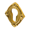 Schlüssellochrosette Messing poliert gold rautenförmiges Design