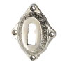 Nostalgische Schlüsselrosette für Zimmertüren, silbern glänzend