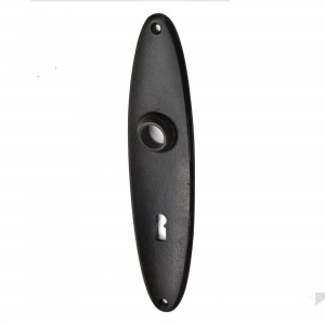 Langschild | Gusseisen schwarz | ovale, runde Form für Türgarnituren | Ventano