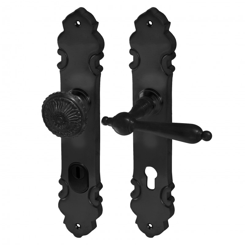 Schutzbeschlag Messing schwarz | Antiker Sicherheitsbeschlag | mit