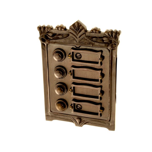 Antik Messing Klingel 2 Jugendstil Klingelschild Klingelplatte K19A 