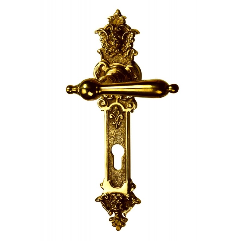 Schlüsselschild Messing Art Deko mit Schlüsselloch Vintage Antik Restaurieren 60 