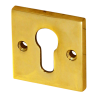Schlüssellochrosette Messing Bauhaus-Stil quadratische Form gold